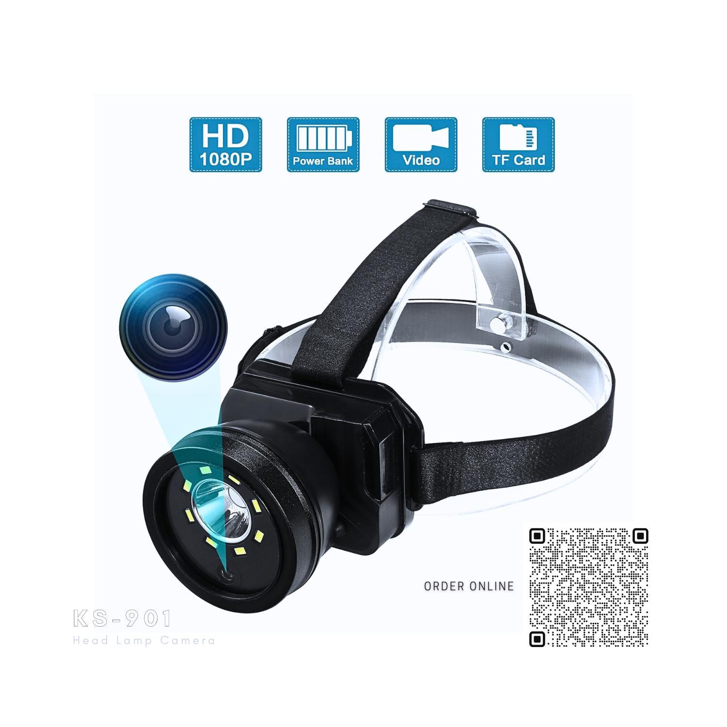 KS-901 LED Head Lamp Search Light Built in Audio Video Camera Recorder KS-901 LED Head Lamp Search Light Built in Audio Video Camera Recorder